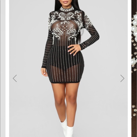 FASHION NOVA PEARL DRESS - Picture 1 of 9